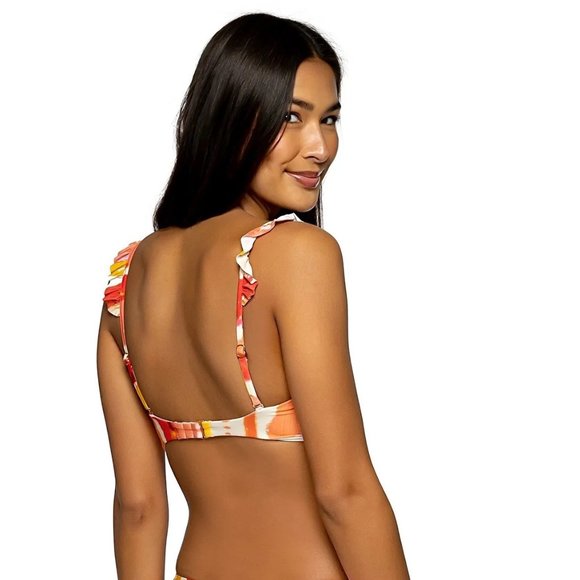 B Swim - Bandeau Bikini Top Swimsuit - DD Cup (Peach/Coral/Yellow/Orange) - Picture 3 of 4